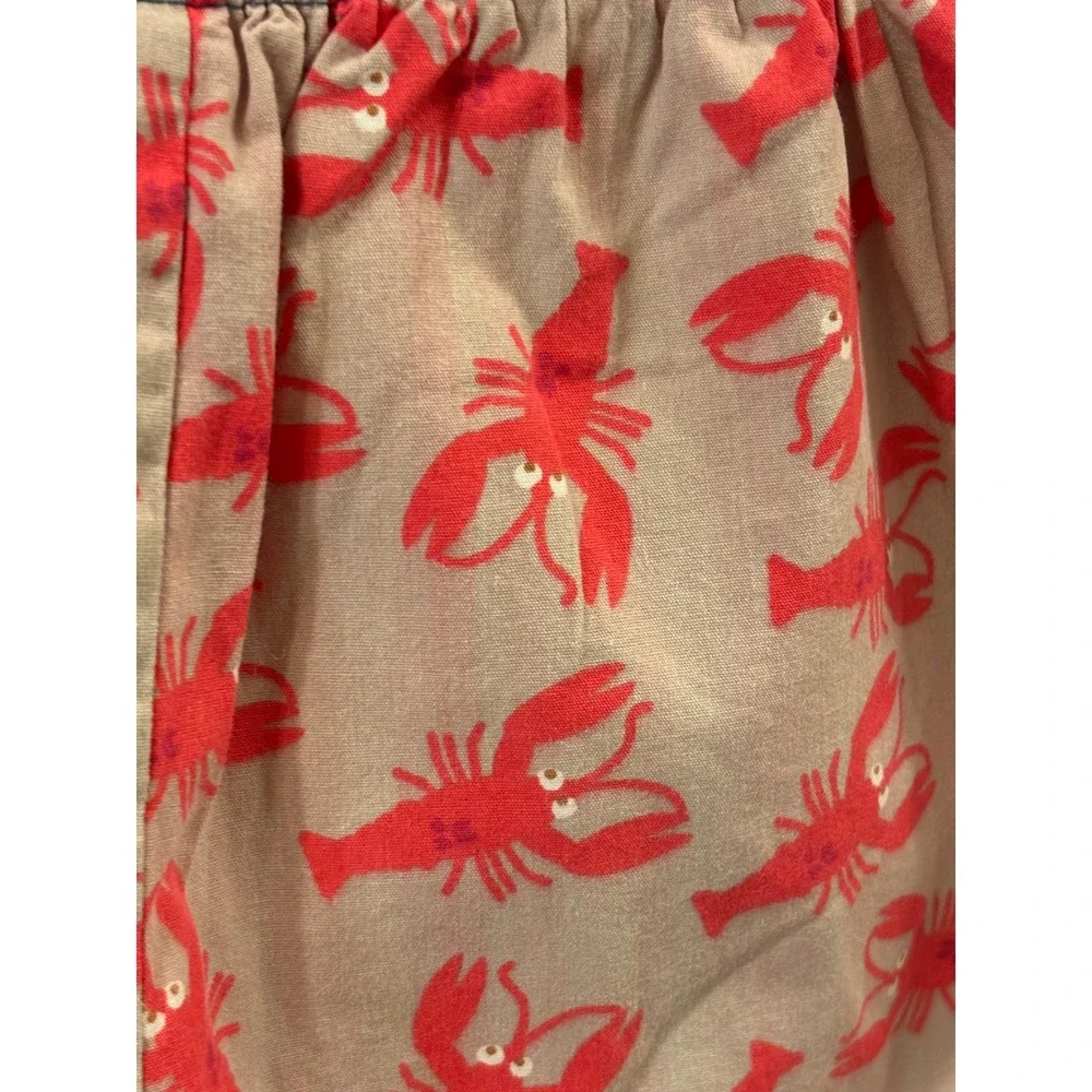 Southern Sunshine Kids Lobster Print Cotton Shorts Tan Red Size 3T Made in USA - Picture 5 of 8